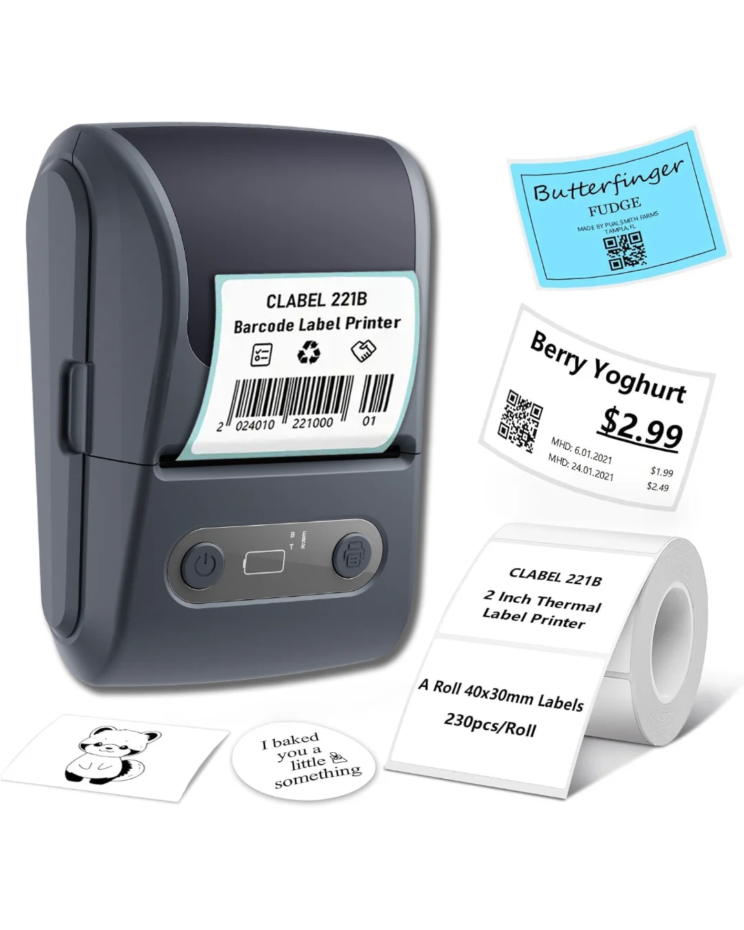 Portable Mini Thermal Label & Receipt Printer