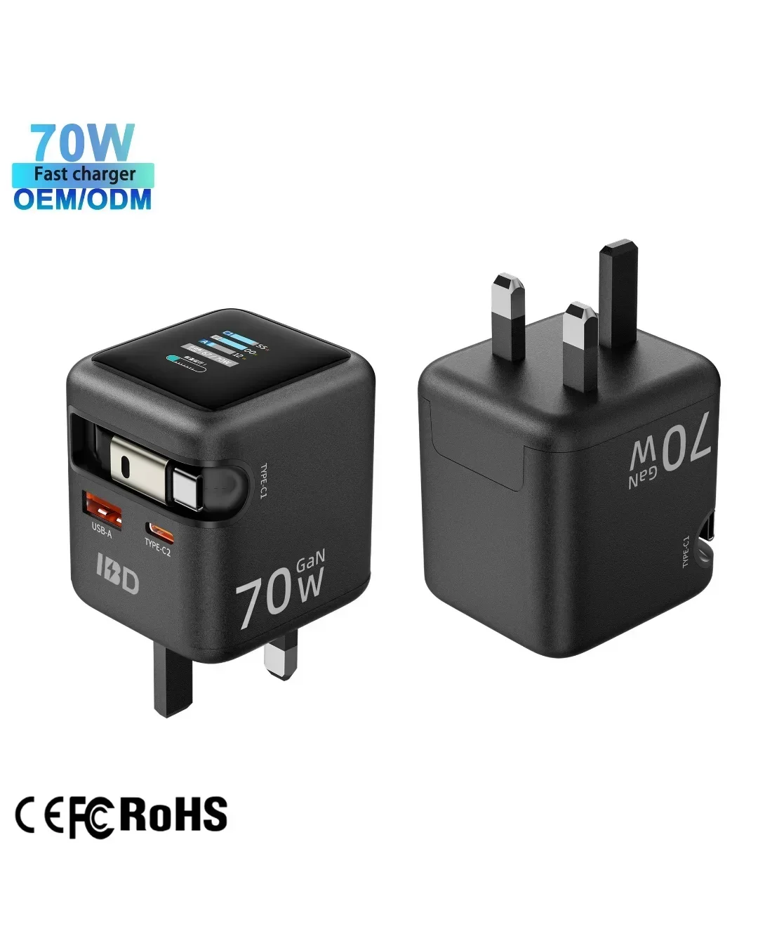 Gallium Nitride Pd70W Mobile Phone Fast Charger