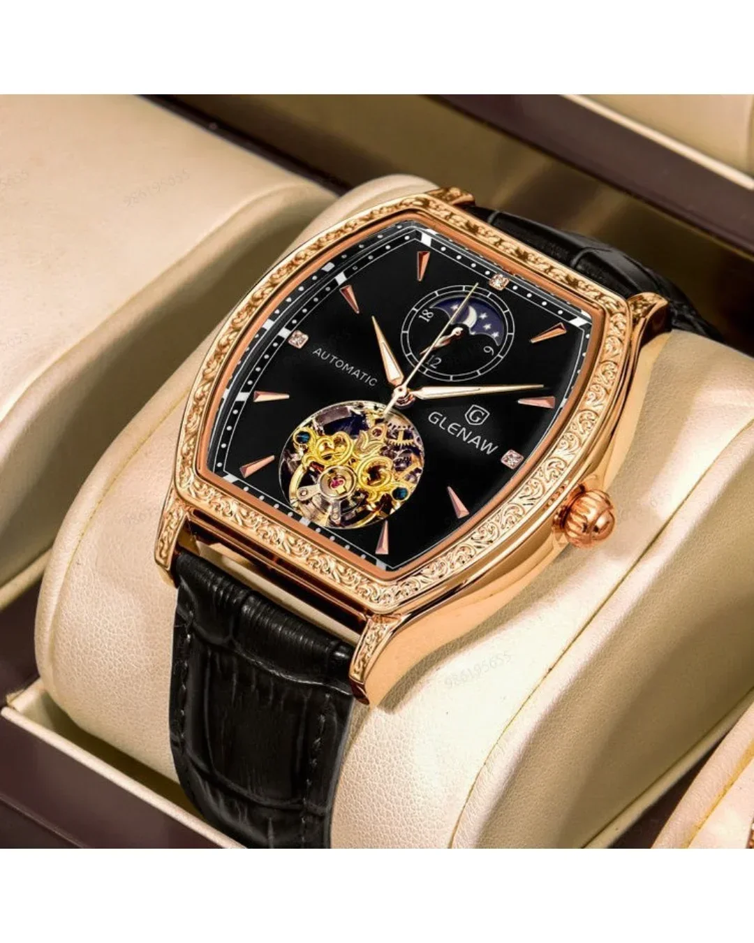 Glen 8168 Mechanical Moon Phase Men's Watch